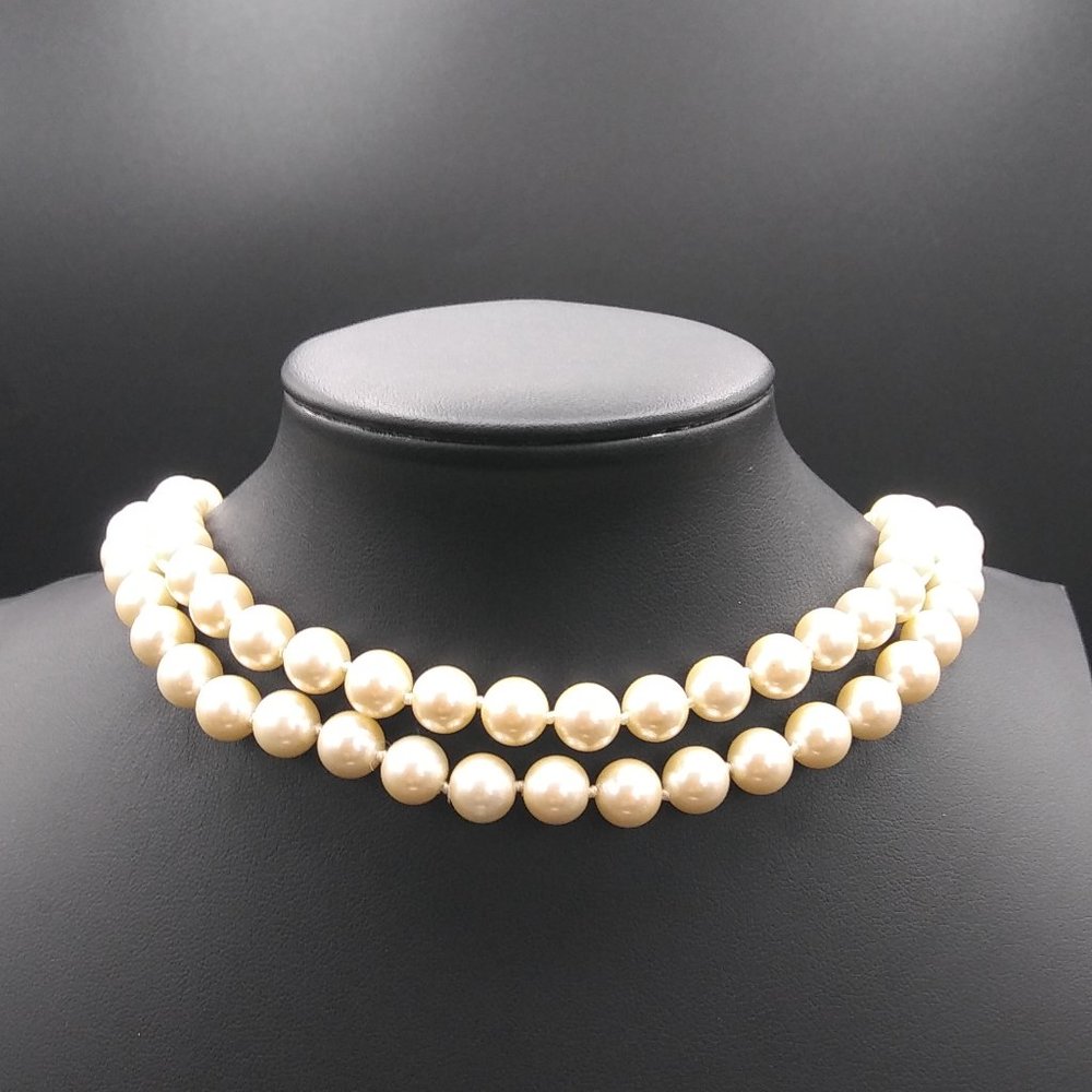 Joan Rivers Vintage Rhinestone Faux Pearl Necklace